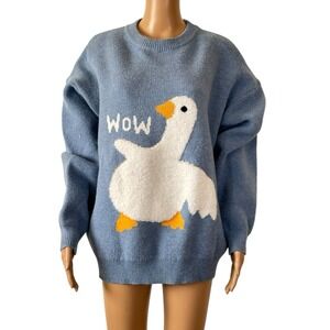 Aelfric Eden wow duck oversized heavy sweater light blue trendy size XL